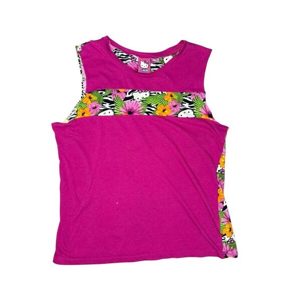 Sanrio Women’s Medium Hello Kitty Tropical Escape Pajamas Pink Zebra Loungewear - Picture 5 of 8